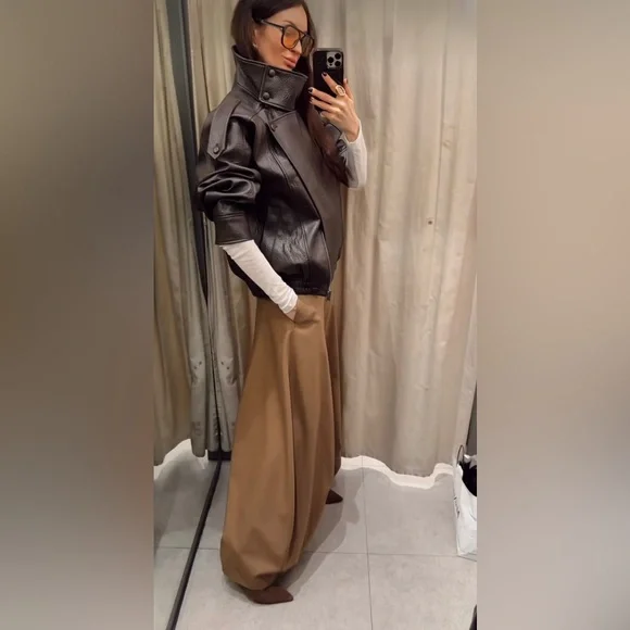ZARA VOLUME WIDE LEG PANTS ZW COLLECTION